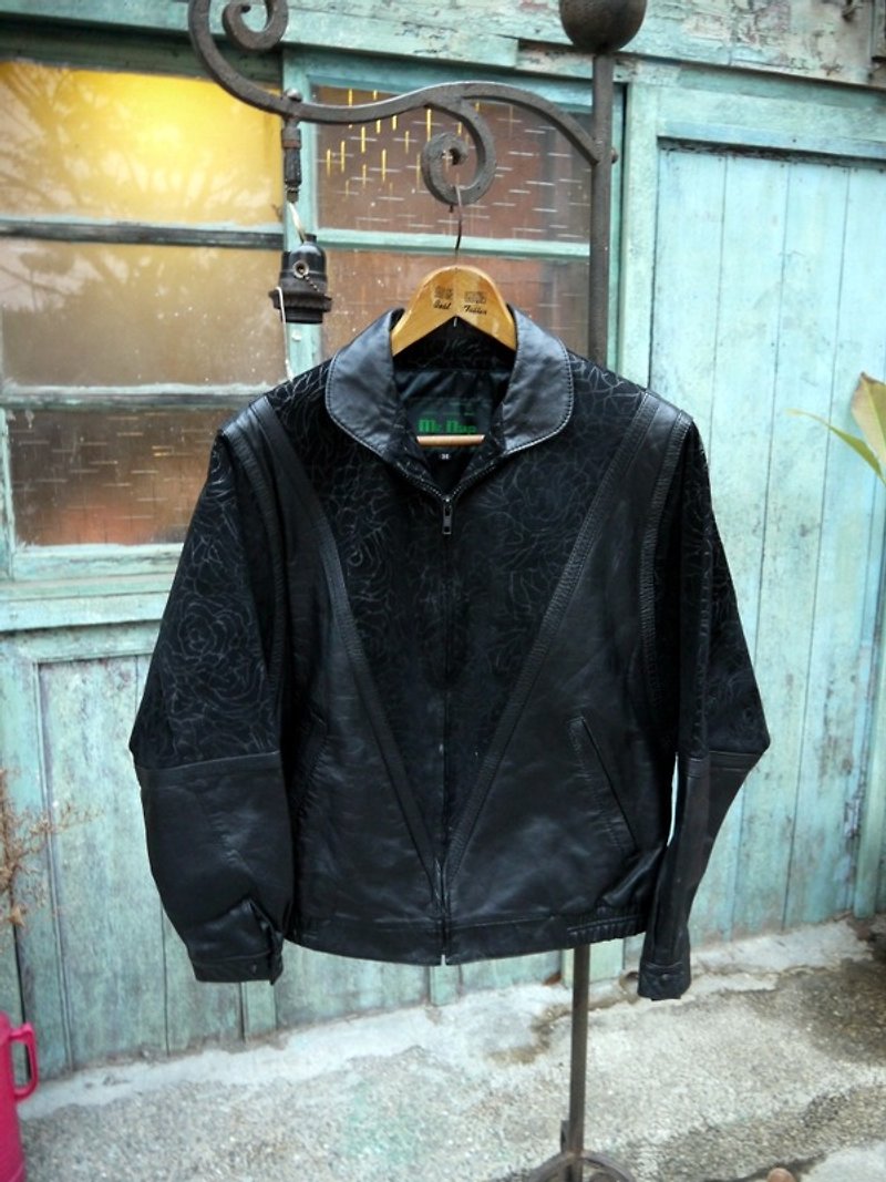 Japan - rose pattern stitching suede leather vintage jacket sleeve flying squirrel - Men's Coats & Jackets - Genuine Leather 