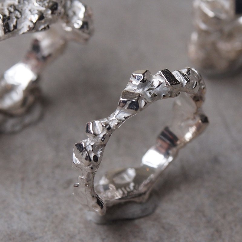 Mineral Specimens[方晶矿石环#1] - แหวนทั่วไป - โลหะ สีเทา