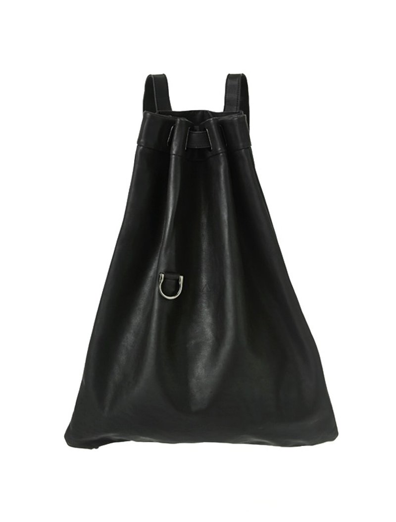 1ST現代真皮背包，探險背包城市 - 後背包/背包/書包 - 真皮 黑色