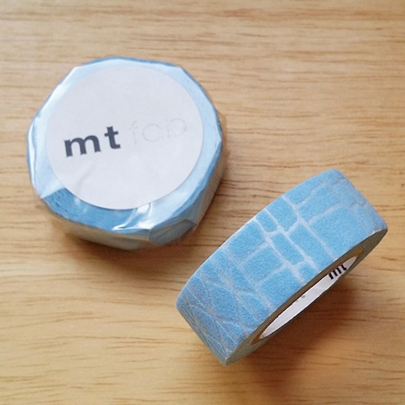 mt 和紙膠帶 fab 植絨系列【線(MTFL1P01)】 - 紙膠帶 - 紙 藍色