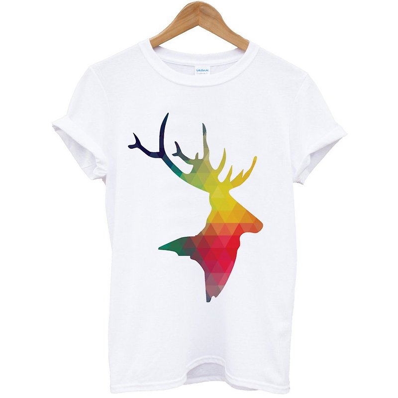 Abstract Deer Head white t shirt - Men's T-Shirts & Tops - Cotton & Hemp White