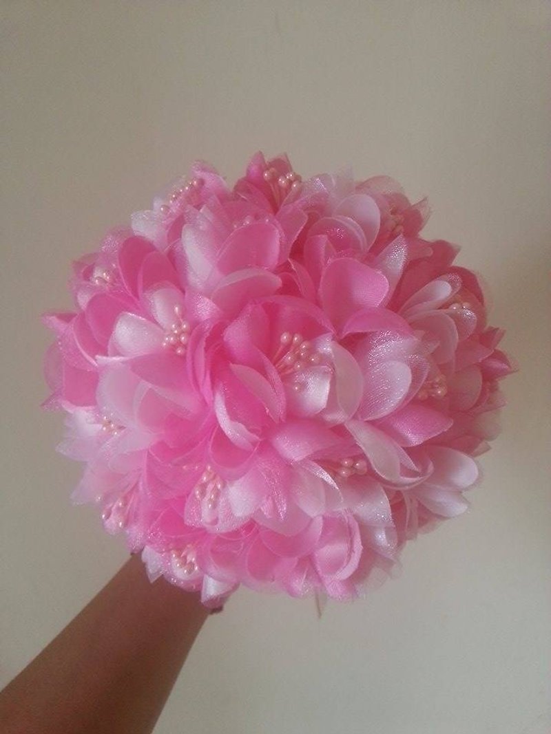 [Wedding] Round Flower Bouquet-Small Monochrome (Pink) - Other - Other Materials Pink