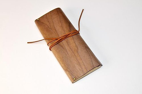 一郎木創 木革筆袋 鉛筆盒、木薄片皮革