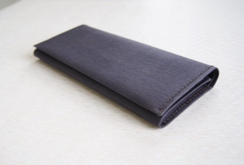 紙 長短皮夾/錢包 - - 水洗紙長夾 / 深藍*素食紙皮革