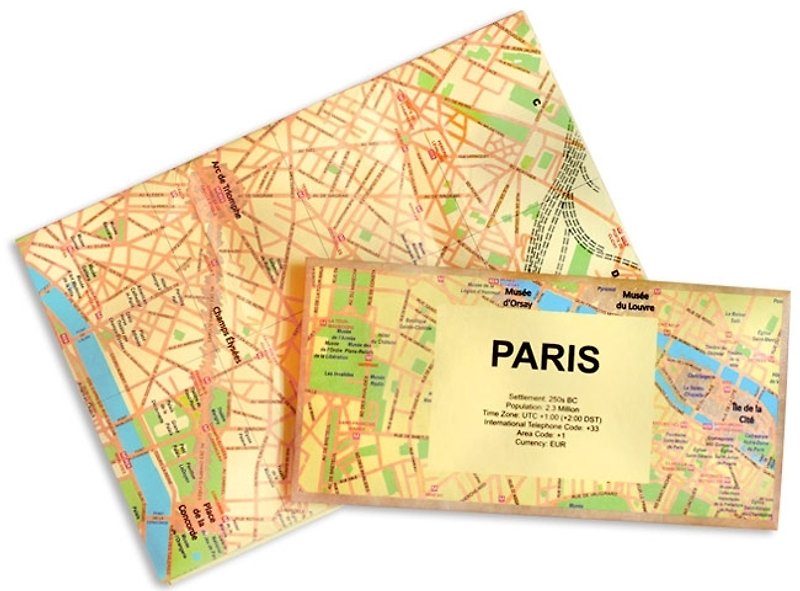 RocaMoss Wrinkle Resistant Waterproof Map - Paris - แผนที่ - วัสดุกันนำ้ 