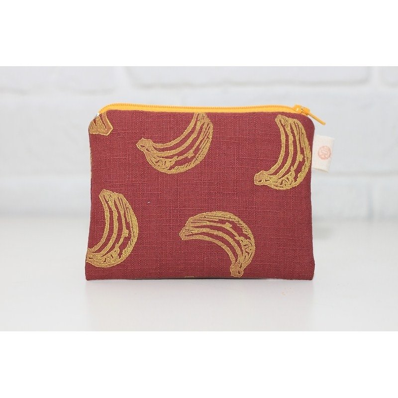 Season series _ banana fruits totem purse Crimson bottom section - Coin Purses - Other Materials Multicolor