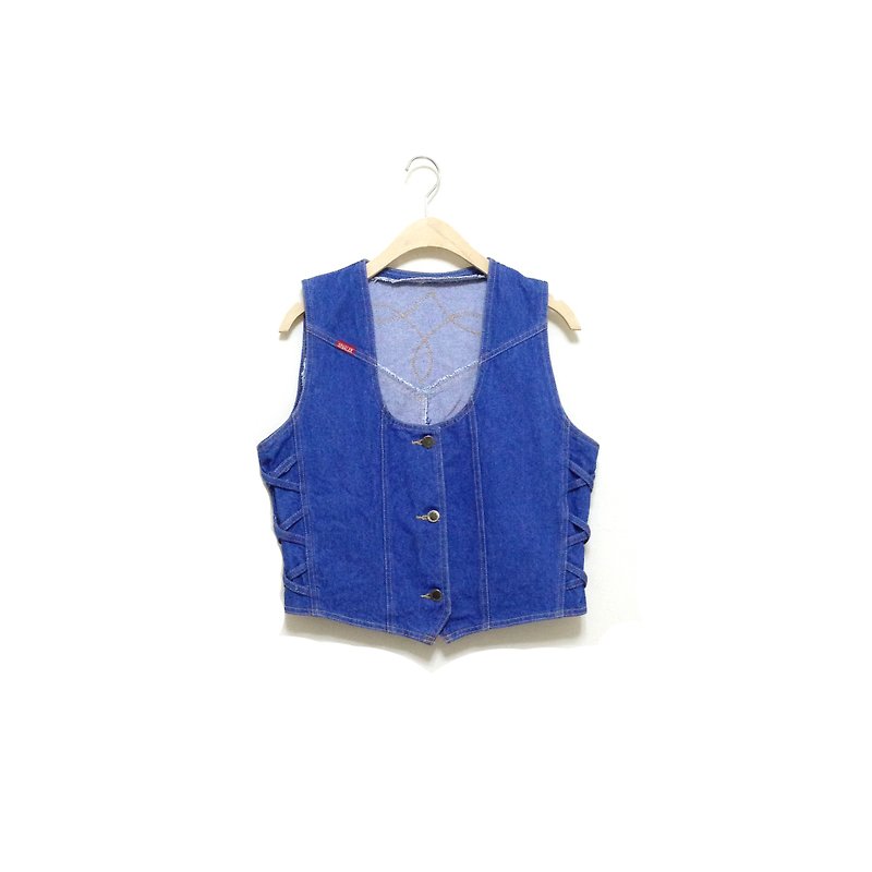 Priceless knew │ │ embroidered denim vest VINTAGE / MOD'S - Women's Vests - Other Materials 