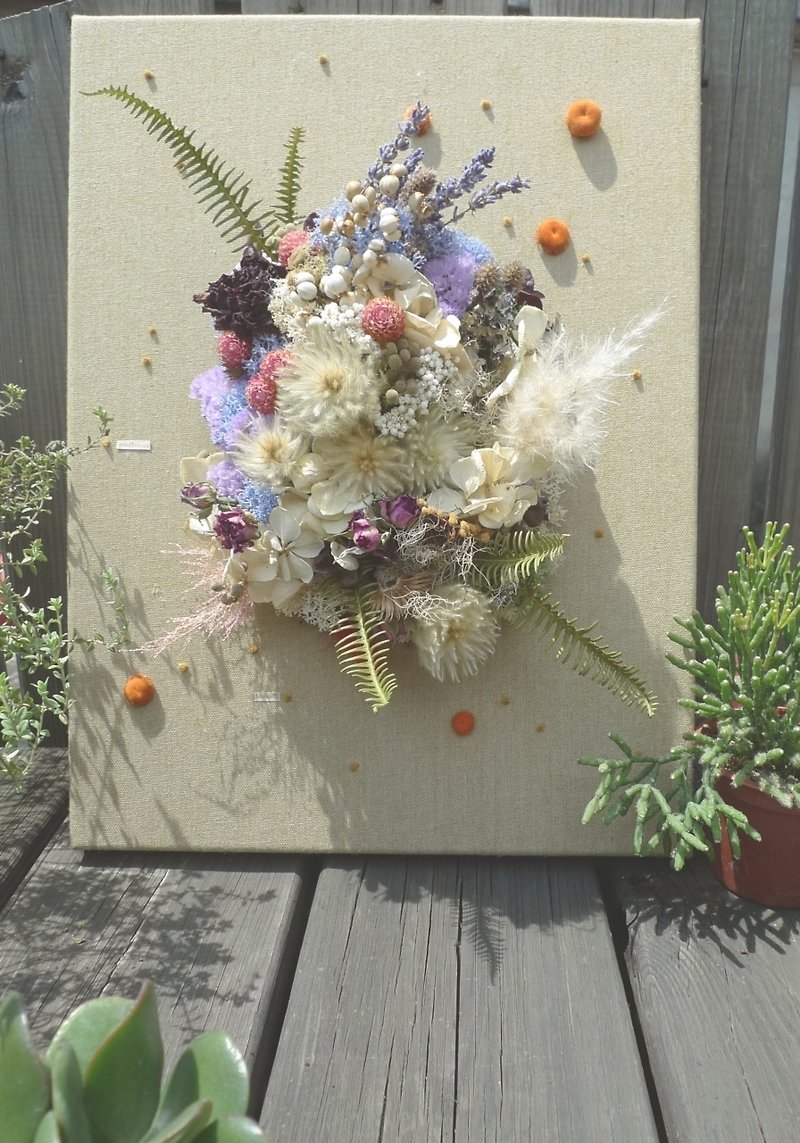 実験ドリーム_ _大サマーガーデンの乾燥した花の絵（L） - 観葉植物 - 寄せ植え・花 多色