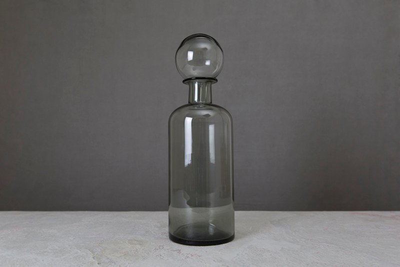 House Doctor glass ball bottle - ผ้ารองโต๊ะ/ของตกแต่ง - แก้ว สีเทา