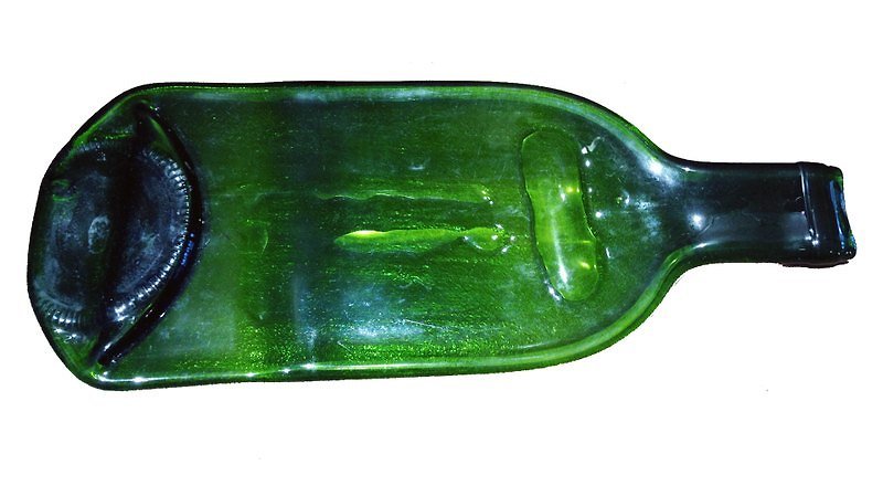 リサイクルされた赤ワインのボトルと皿 - 公正な取引 - 小皿 - ガラス グリーン