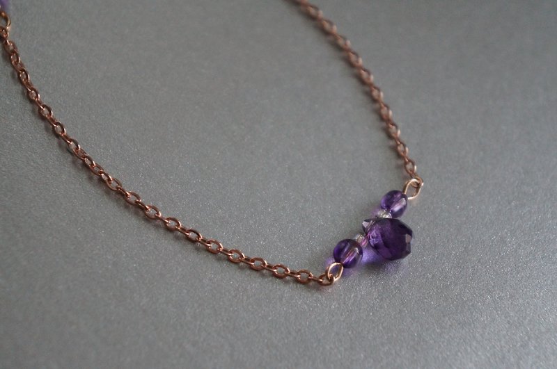 天然紫水晶手鍊 - 手鍊/手環 - 寶石 紫色
