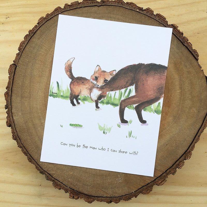 can you be the man who i can share with * Red Fox Postcards - Cards & Postcards - Paper Orange