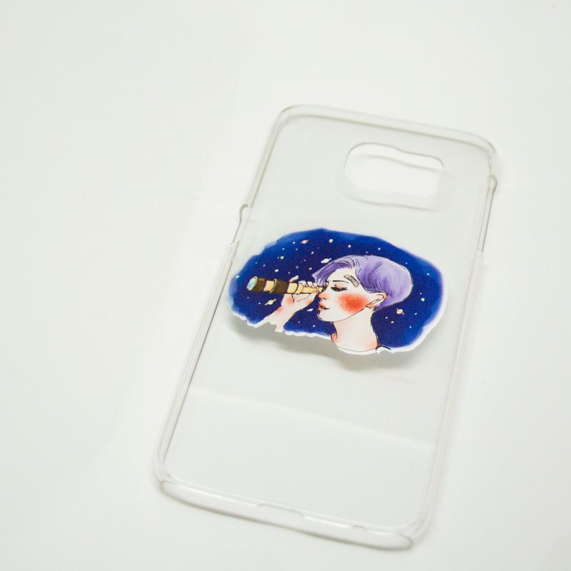 telescope girl's  iphone/samsung case - Phone Cases - Plastic Blue