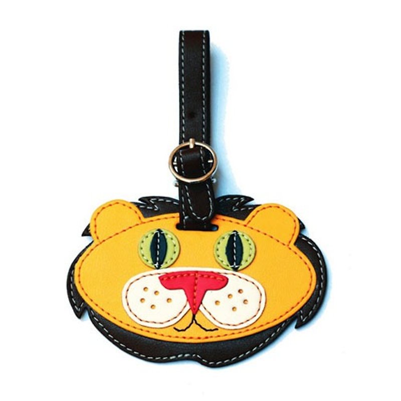Organized Travel-cute animal-shaped luggage tag / ID tag / key ring (lion) - อื่นๆ - หนังแท้ สีเหลือง