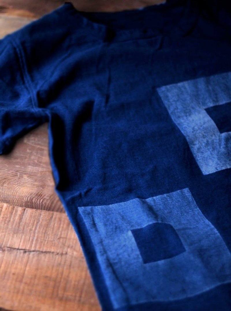 Blue dye T-shirt ░ loop L - Men's T-Shirts & Tops - Cotton & Hemp Blue