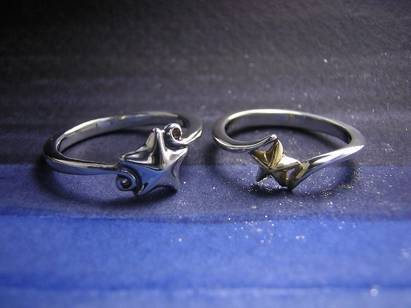 stars ζ ( gold silver star jewelry rings 星 海星 金 銀 戒指 指环 ) - แหวนทั่วไป - โลหะ ขาว