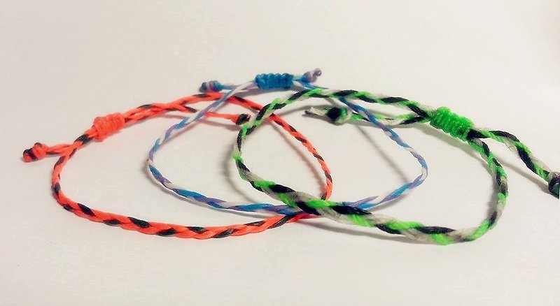 Caribbean silk handmade wax line bracelet - Bracelets - Other Materials Multicolor
