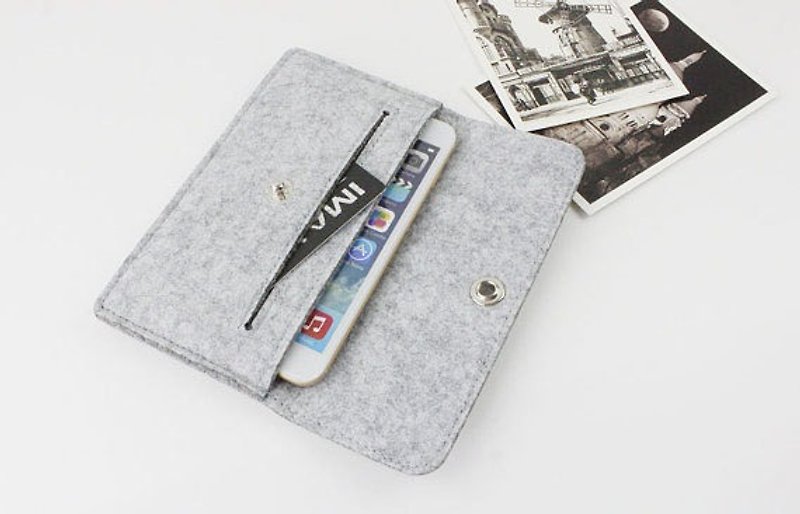 Customizable protective sleeve felt cover iphone 14 Xiaomi mobile phone case mobile phone bag 112 - Phone Cases - Other Materials Gray
