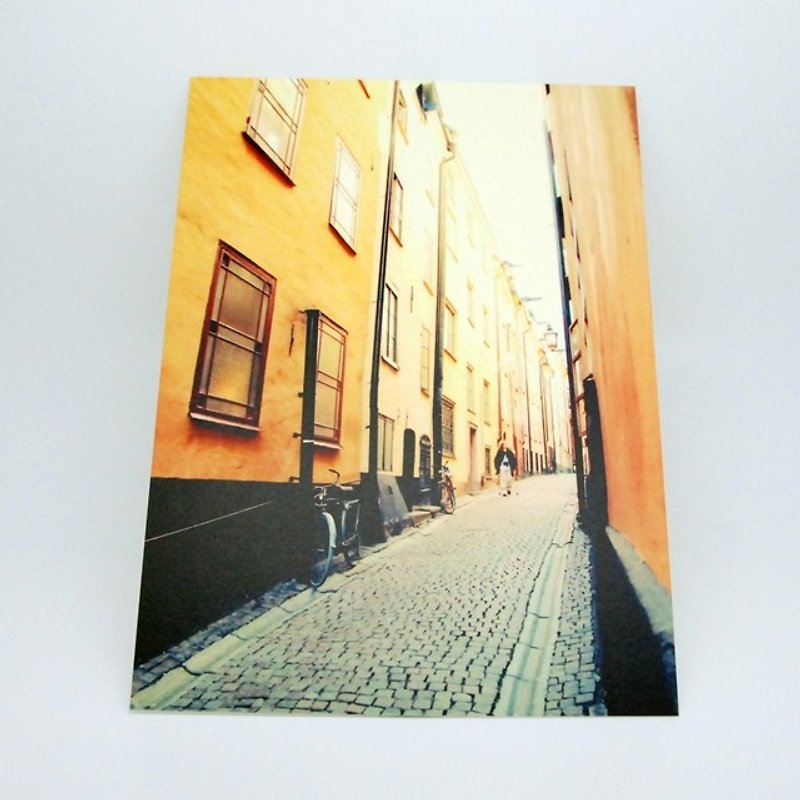 攝影明信片 | 城市小旅行 - 瑞典斯德哥爾摩-寧靜小巷 - 心意卡/卡片 - 紙 黃色