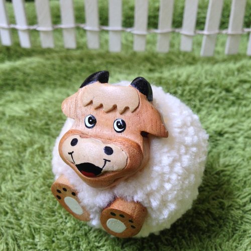 POM POM SHEEP key chain/ magnet - Shop longlasting Magnets - Pinkoi