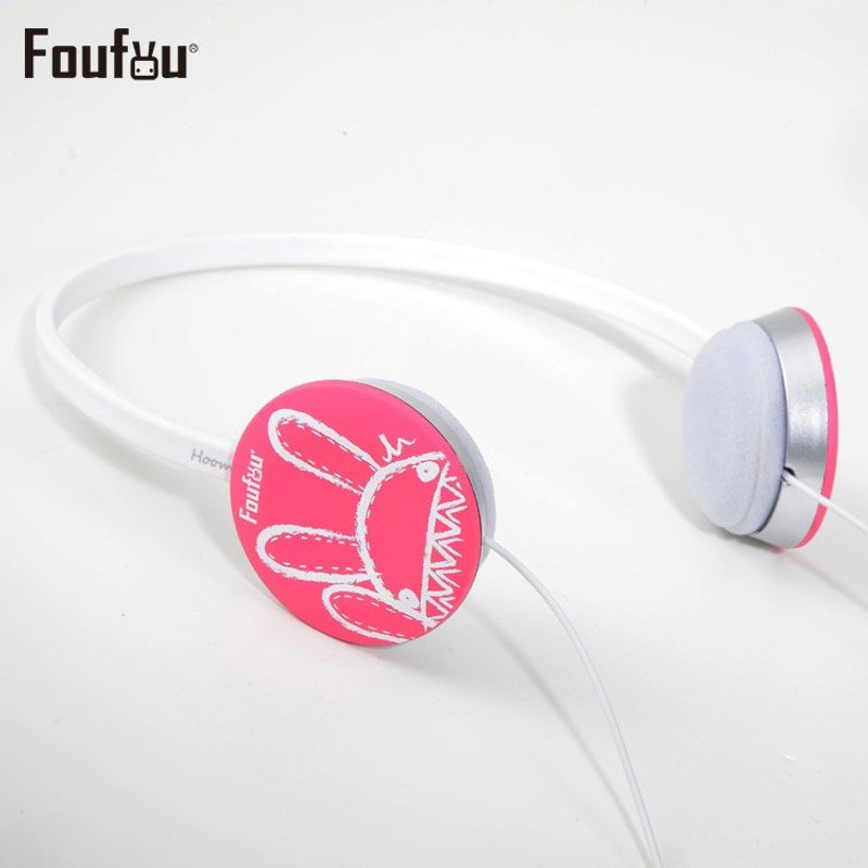 《Foufou》-頭戴式全彩耳機-Foufou x hoomia-倒栽蔥(經典白桃版) - 耳機/藍牙耳機 - 其他金屬 粉紅色