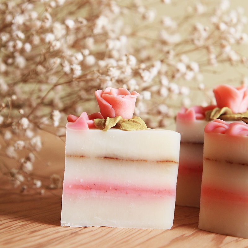粉玫夾心奶油蛋糕皂(60g) - 肥皂/手工皂 - 植物．花 粉紅色