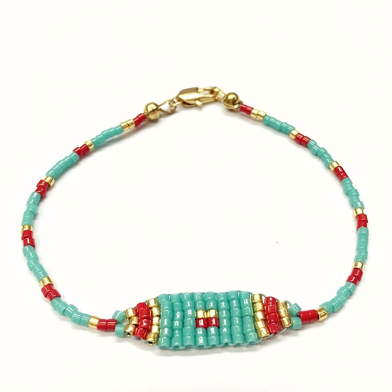 ololssim lake blue ethnic bracelet (0304) - สร้อยข้อมือ - วัสดุอื่นๆ หลากหลายสี