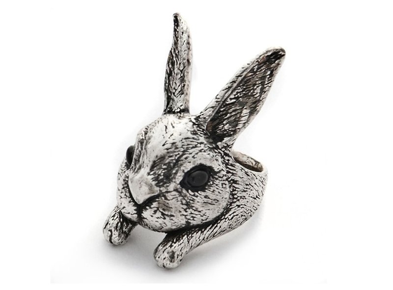 大頭兔子戒指 - 戒指 - 其他金屬 灰色