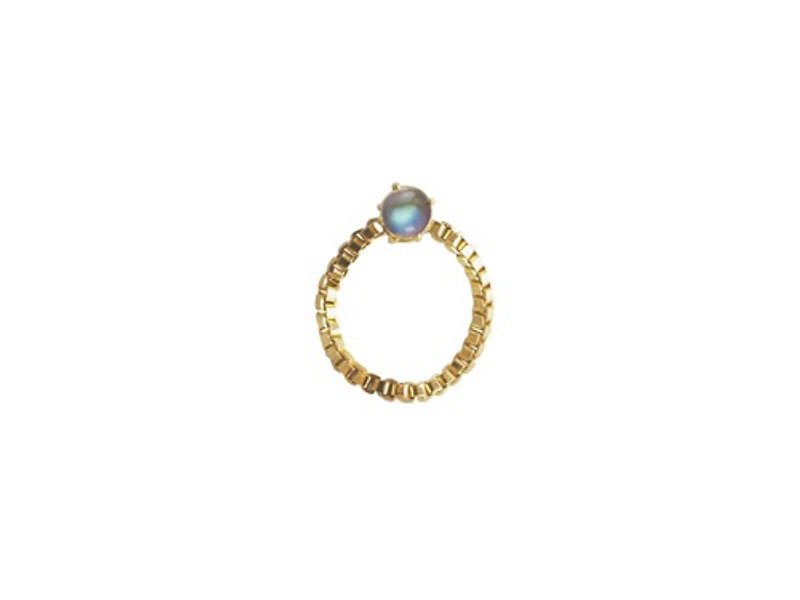 Mini labradorite ring magnet MINI LABRA ORBIT - General Rings - Gemstone Gold