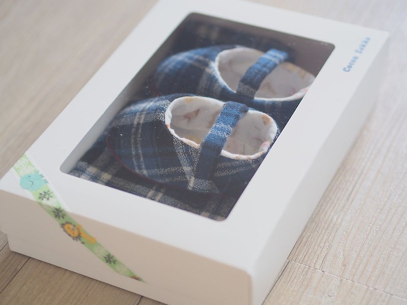French classic blue grid month gift set of two pieces - Baby Gift Sets - Other Materials Blue