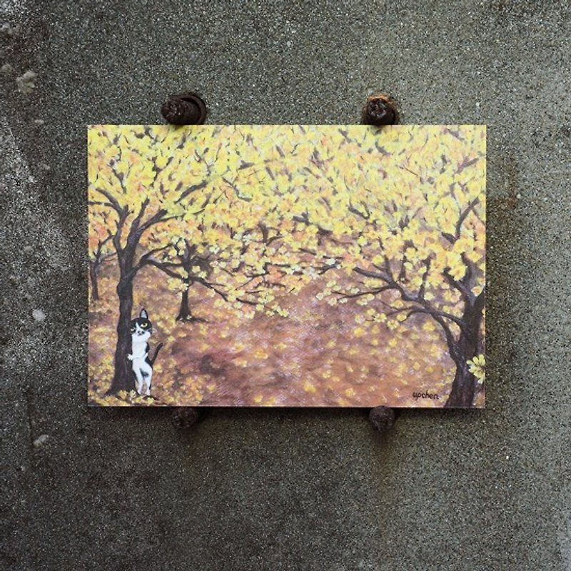 這裡是台灣 - 自然風景系列_黃澄澄的金色風鈴 - 卡片/明信片 - 紙 黃色