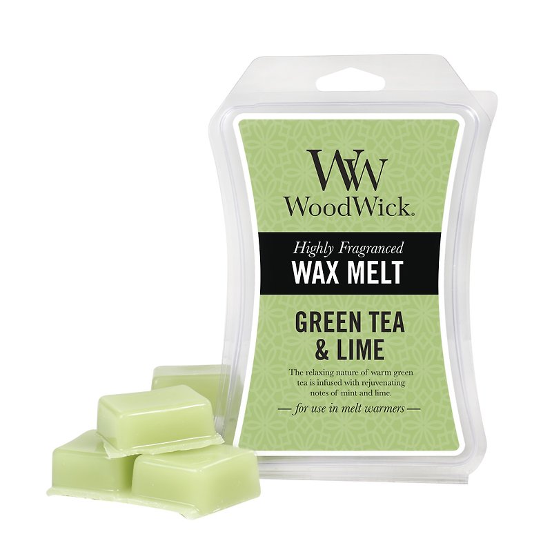 WoodWick Wax Melts 3oz-GREEN TEA & LIME - เทียน/เชิงเทียน - ขี้ผึ้ง สีเขียว