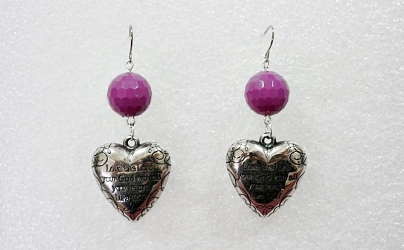 Alloy ＊LOVE Story＊(1 set x 2 pairs) ＿hook earrings# Valentine gift# #七夕礼# - Earrings & Clip-ons - Other Metals Purple