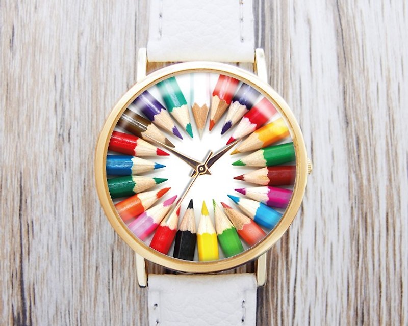 色鉛筆-レディース腕時計/メンズ腕時計/ユニセックス腕時計/アクセサリー【スペシャルUデザイン】 - 腕時計 ユニセックス - 金属 多色
