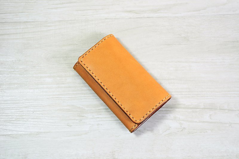 MICO simple key bag (light tea) - Keychains - Genuine Leather Orange