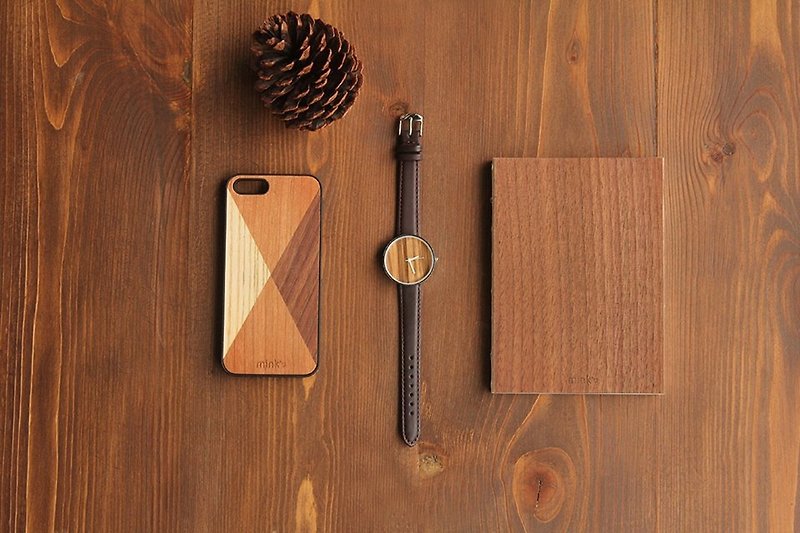 ZEBRANO 手工錶 Iphone 殼 木系列 配套價 - その他 - その他の素材 ブラウン