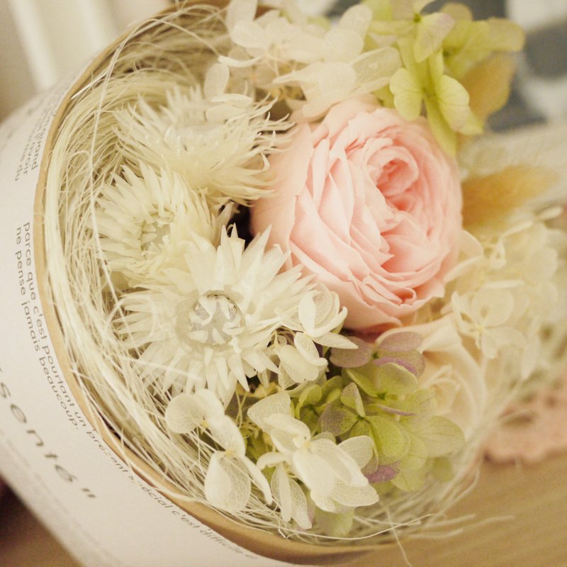 雜集手作zakka鄉村風雜貨．不凋花之戀．永生花/乾燥花小花束(粉色系/M) - 盆栽/植栽 - 植物．花 粉紅色
