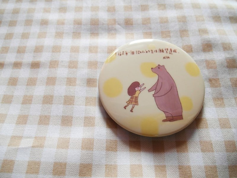 Xiu Xiu Bear / wish come /-5.8cm badge - Badges & Pins - Plastic Pink