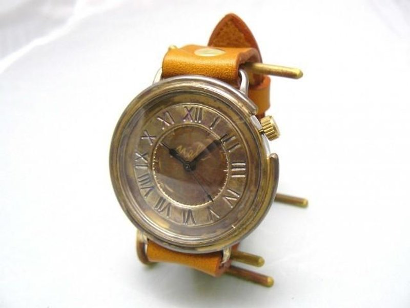 GIGANT-B  手作り時計 HandCraftWatch  特大JUMBO Brass42mm ローマ数字インデックス (JUM129 CA) - 女錶 - 銅/黃銅 金色