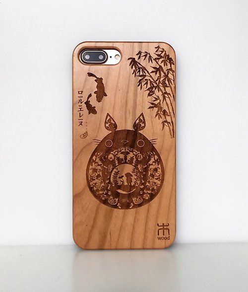 小木工房 客制純木iPhone三星手機殼,訂做純木手機殼,創意禮品, 龍貓