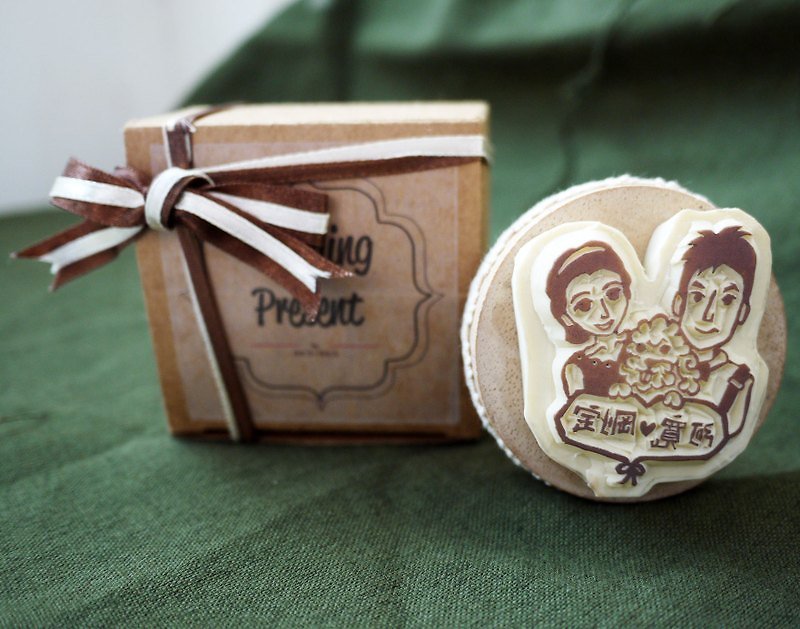 Custom rubber wedding badge, couple badge + metal grip (exclusive avatar design) - Other - Plastic 