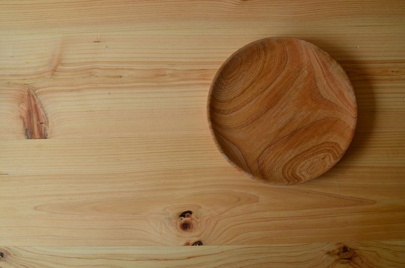 Non-scale dish (medium) Japanese elm, no chemical addition - Small Plates & Saucers - Wood Gold