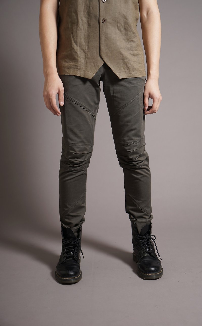 Leg foldable tailored pants - กางเกงขายาว - วัสดุอื่นๆ สีเทา