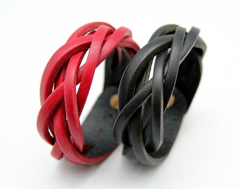 Limited color - woven leather bracelet / 2.5cm five-strand - สร้อยข้อมือ - หนังแท้ 