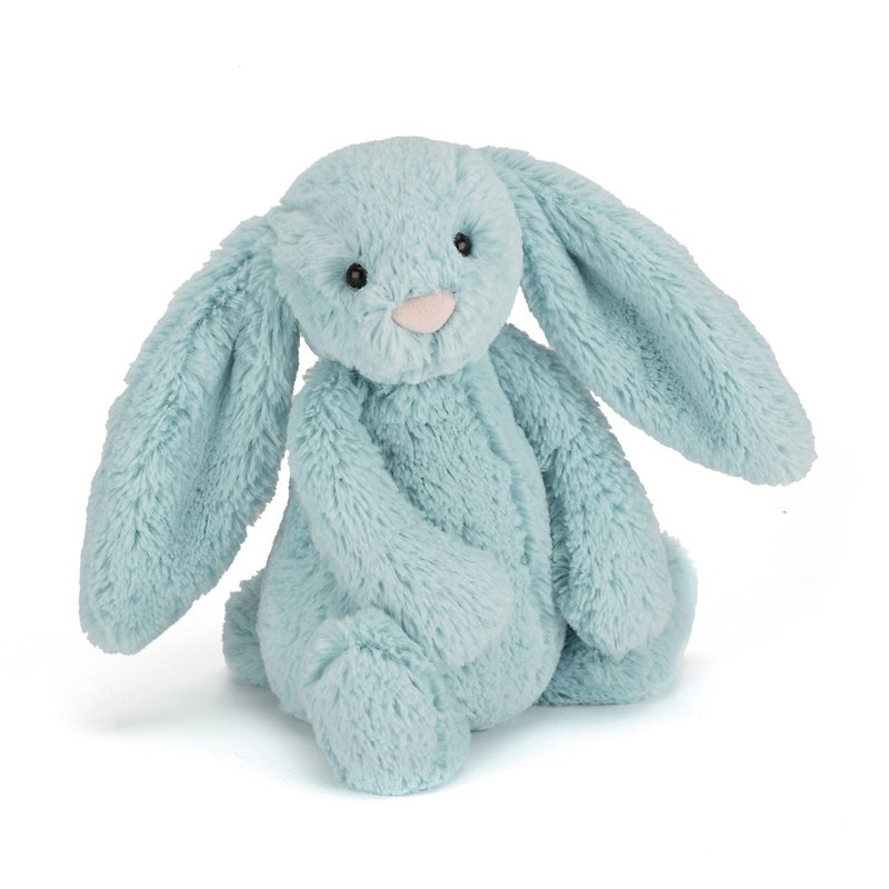 Jellycat Bashful Aqua Bunny 冰沙藍 18cm - 玩偶/公仔 - 聚酯纖維 藍色