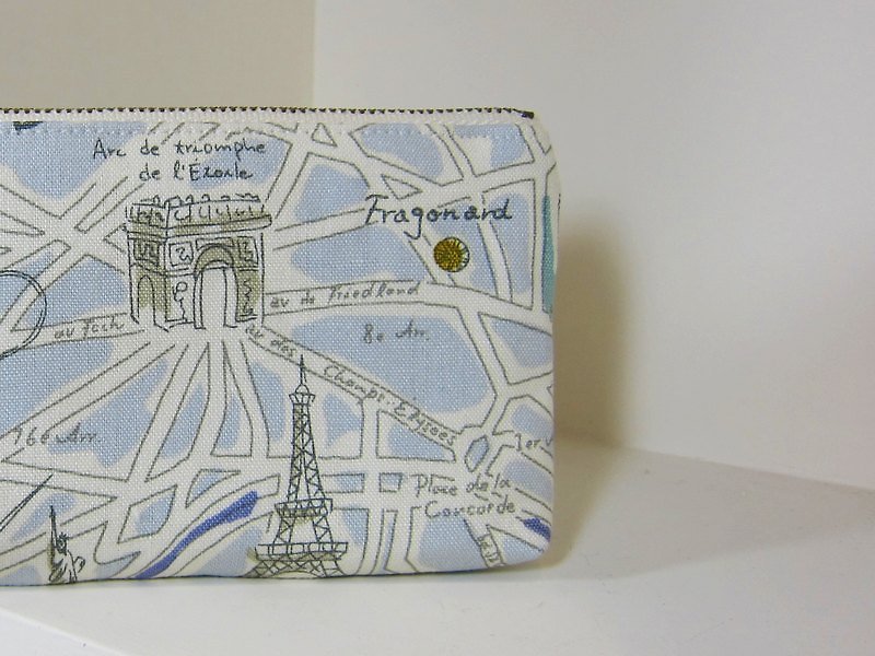 Walk around France portable phone bag - เคส/ซองมือถือ - วัสดุอื่นๆ สีน้ำเงิน