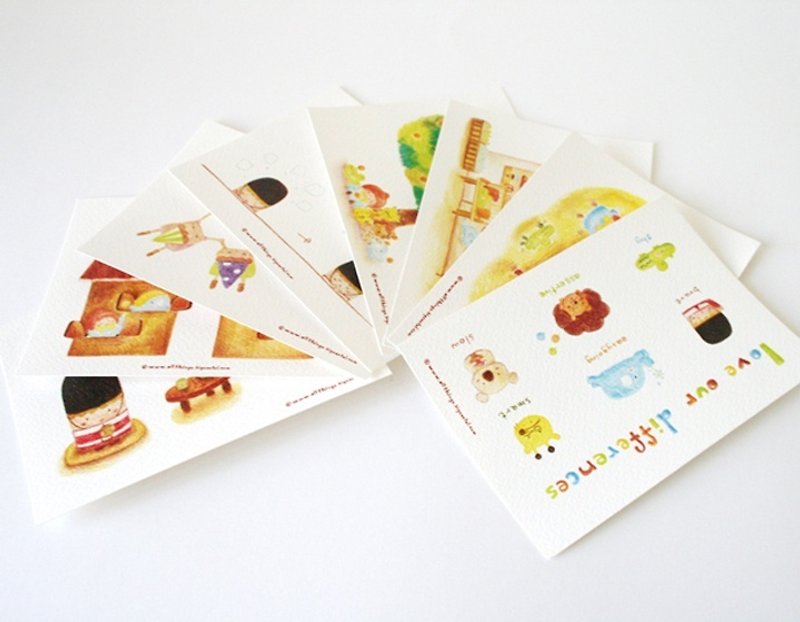 Color pencil postcard set - การ์ด/โปสการ์ด - กระดาษ ขาว
