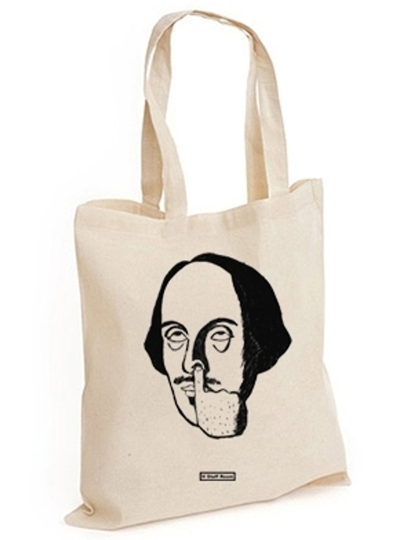 特製【莎士比亞先生毫不在乎】手提袋-限量販售 - 側背包/斜孭袋 - 棉．麻 白色