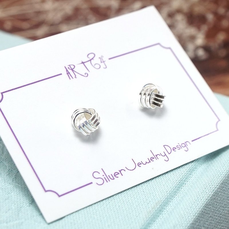 Symphony Silver Bead 925 Sterling Silver Earrings - ต่างหู - เงินแท้ สีเงิน