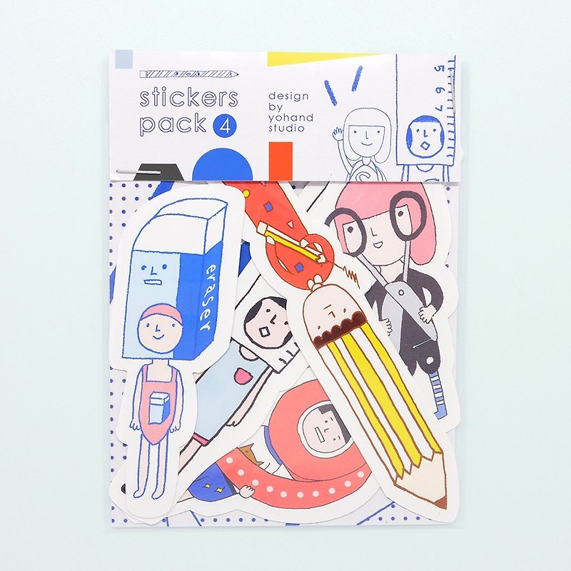 Stationery - Medium Sticker Set 2-4 - สติกเกอร์ - กระดาษ สีน้ำเงิน
